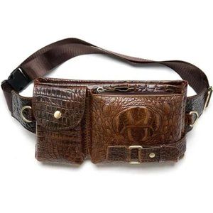 Mens Fanny Pack, Genuine Leather Waist Bag Chest Bag